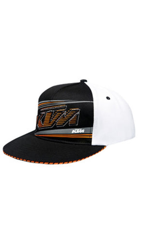 KTM MADER MESH HAT BLACK/WHITE FLEX FIT ADULT LOGO CAP SIZE L/XL