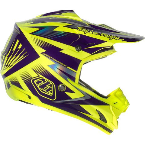 Troy Lee Designs Cyclops SE3 Motocross/Off-Road/Dirt Bike Motorcycle Helmet - Yellow/Purple / Large