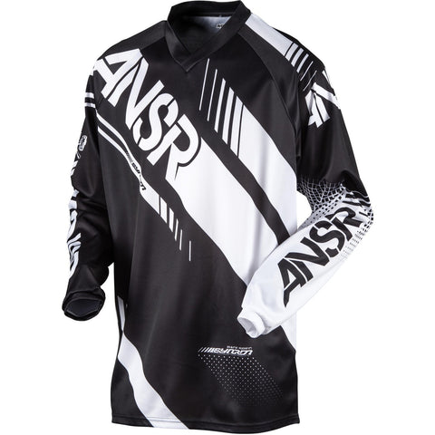ANSWER RACING ELITE JERSEY BLACK/WHITE MX OFF-ROAD JERSEY